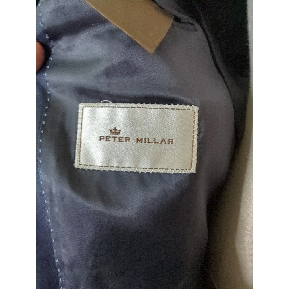 Peter Millar 100% Wool Dual Vent Sport Jacket Blazer 48R Dark Grey Two Button
